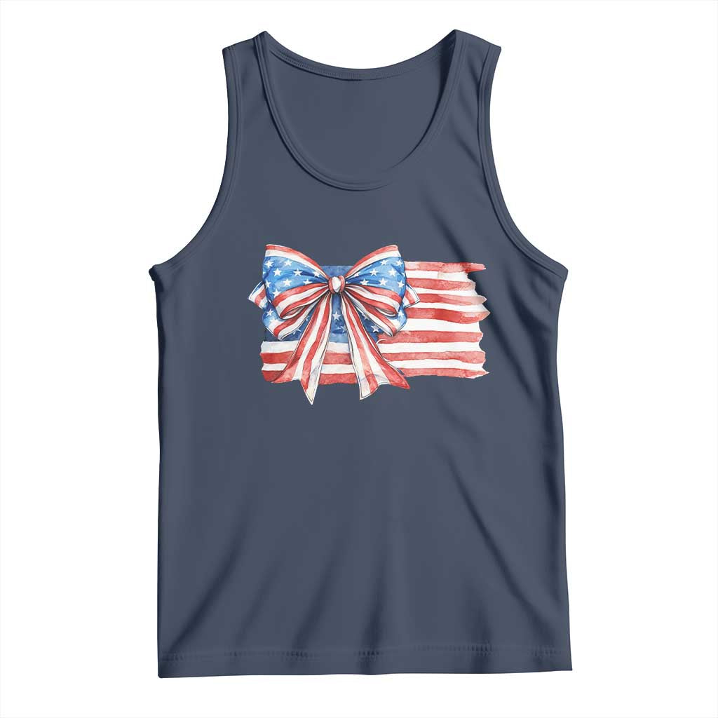Patriotic American Flag Bow Tank Top Gift For Women