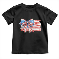Patriotic American Flag Bow Toddler T Shirt Gift For Women