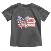 Patriotic American Flag Bow Toddler T Shirt Gift For Women