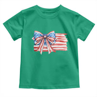 Patriotic American Flag Bow Toddler T Shirt Gift For Women
