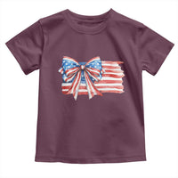Patriotic American Flag Bow Toddler T Shirt Gift For Women