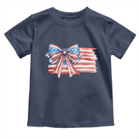 Patriotic American Flag Bow Toddler T Shirt Gift For Women