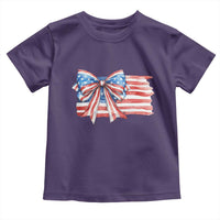 Patriotic American Flag Bow Toddler T Shirt Gift For Women