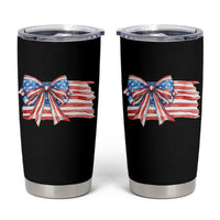 Patriotic American Flag Bow Tumbler Cup Gift For Women