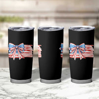 Patriotic American Flag Bow Tumbler Cup Gift For Women