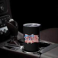 Patriotic American Flag Bow Tumbler Cup Gift For Women