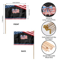Patriotic American Flag Bow Patriotic Handheld Flag Gift For Women
