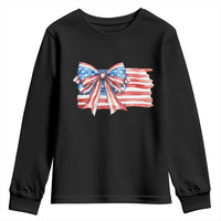 Patriotic American Flag Bow Youth Sweatshirt Gift For Women