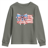 Patriotic American Flag Bow Youth Sweatshirt Gift For Women