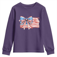 Patriotic American Flag Bow Youth Sweatshirt Gift For Women