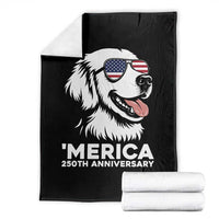 Merica Golden Retriever Lover Throw Blanket 250th Anniversary Gift