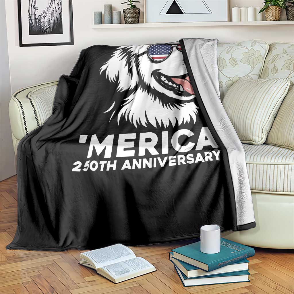 Merica Golden Retriever Lover Throw Blanket 250th Anniversary Gift