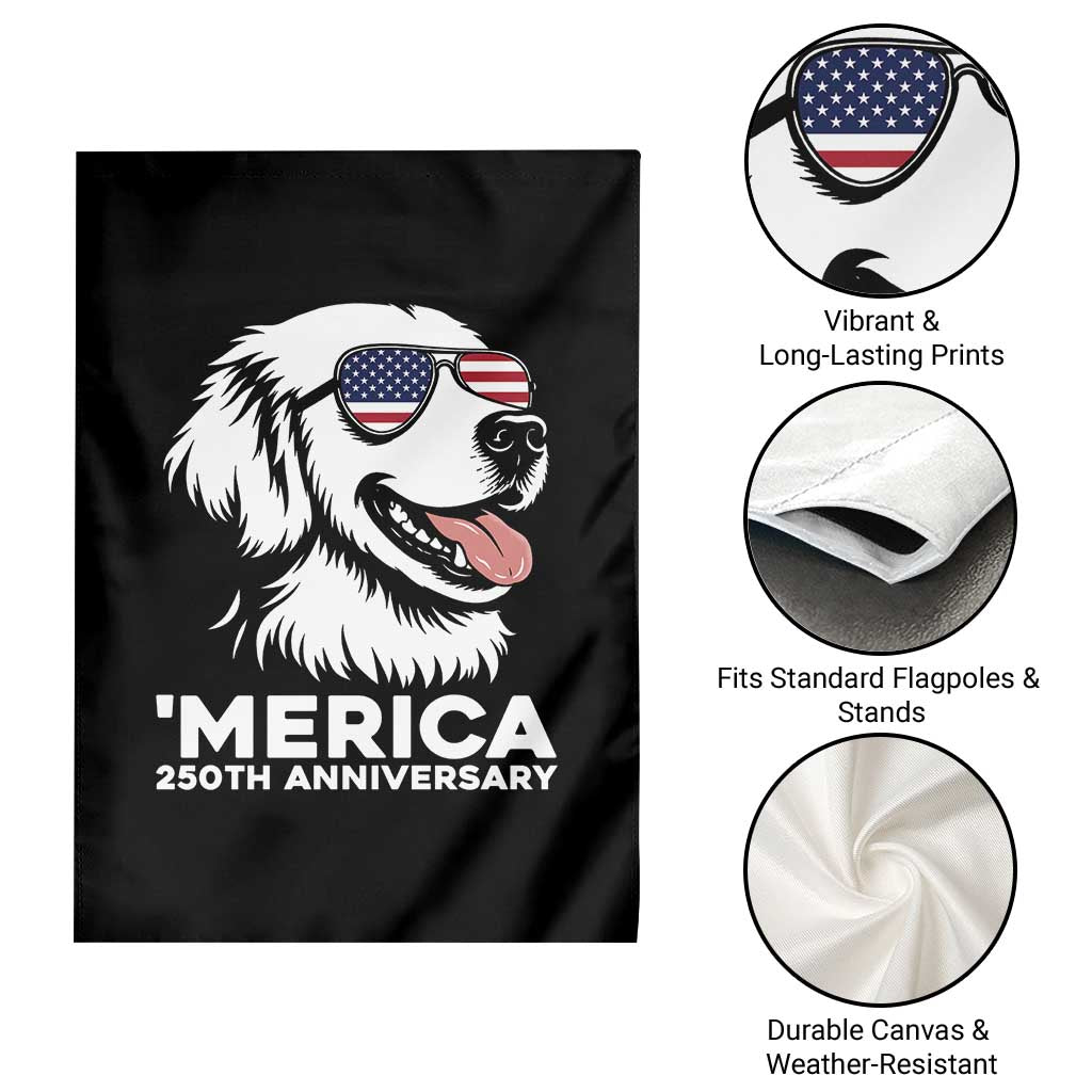 Merica Golden Retriever Lover Garden Flag 250th Anniversary Gift