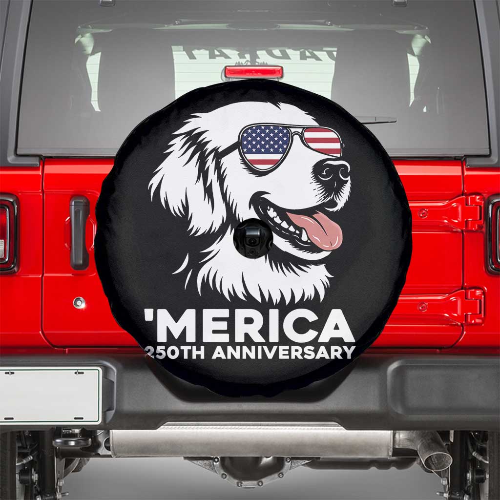 Merica Golden Retriever Lover Spare Tire Cover 250th Anniversary Gift