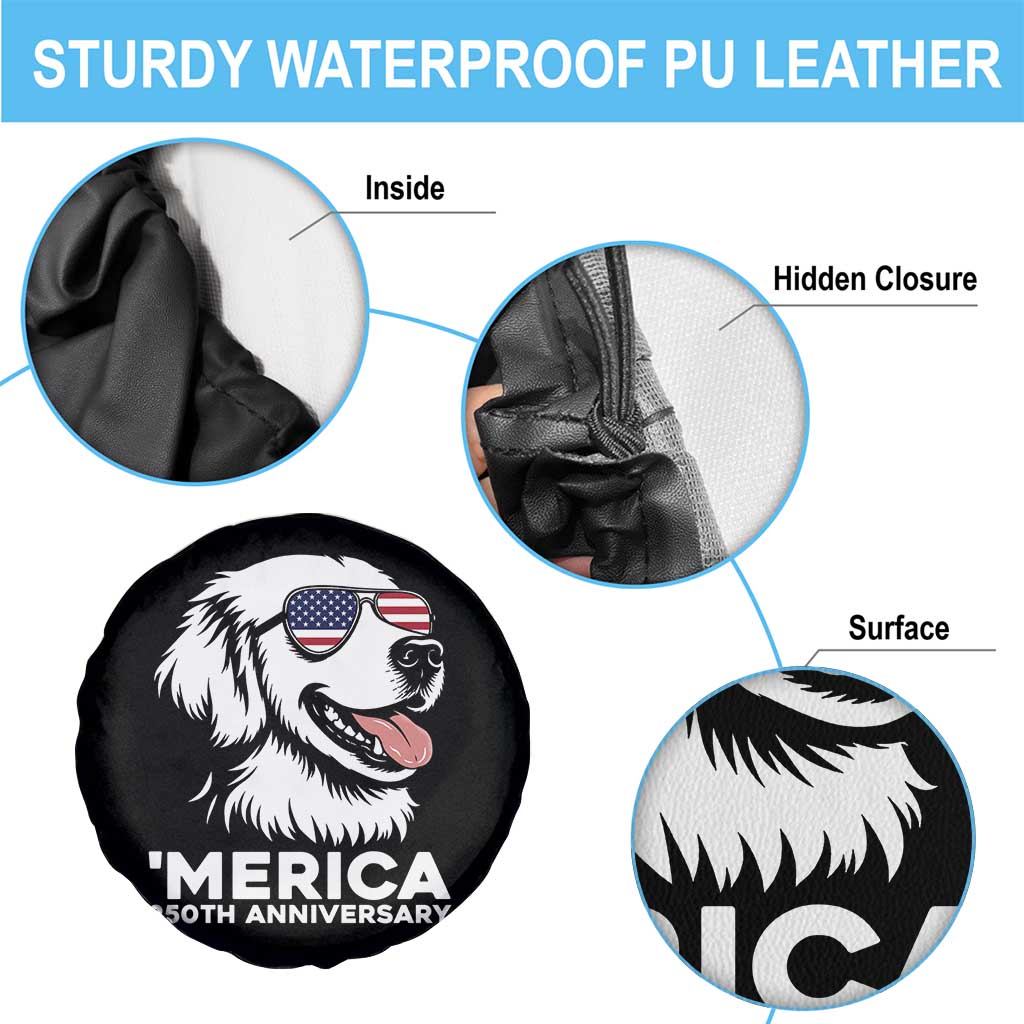 Merica Golden Retriever Lover Spare Tire Cover 250th Anniversary Gift