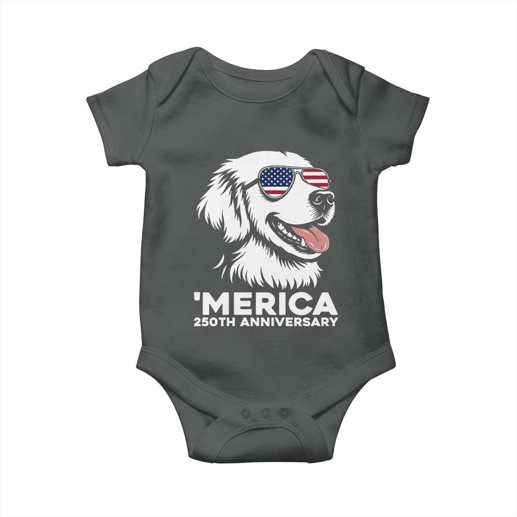 Merica Golden Retriever Lover Baby Onesie 250th Anniversary Gift
