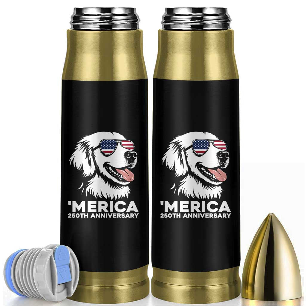 Merica Golden Retriever Lover Bullet Tumbler 250th Anniversary Gift