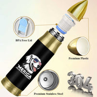Merica Golden Retriever Lover Bullet Tumbler 250th Anniversary Gift
