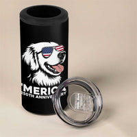 Merica Golden Retriever Lover 4 in 1 Can Cooler Tumbler 250th Anniversary Gift