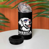 Merica Golden Retriever Lover 4 in 1 Can Cooler Tumbler 250th Anniversary Gift