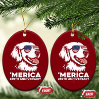 Merica Golden Retriever Lover Ceramic Ornament 250th Anniversary Gift