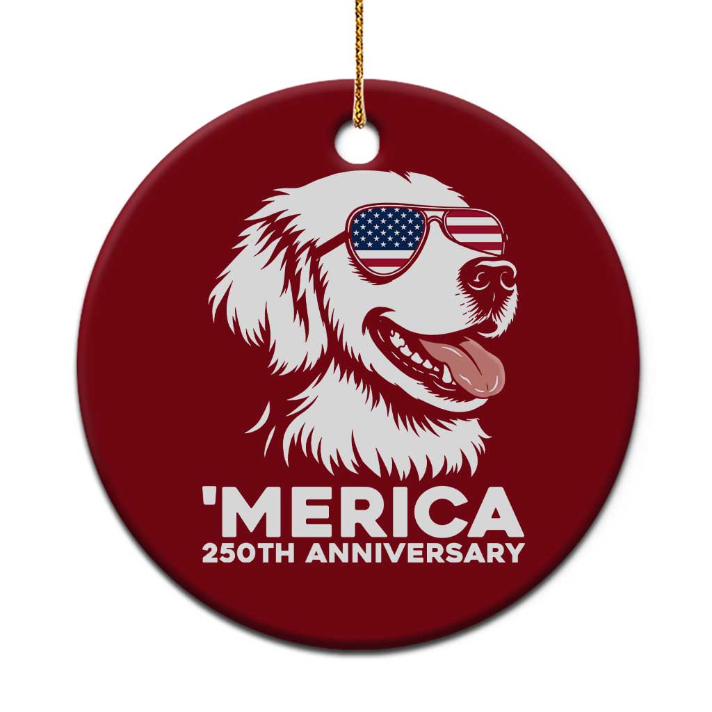 Merica Golden Retriever Lover Ceramic Ornament 250th Anniversary Gift