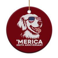 Merica Golden Retriever Lover Ceramic Ornament 250th Anniversary Gift