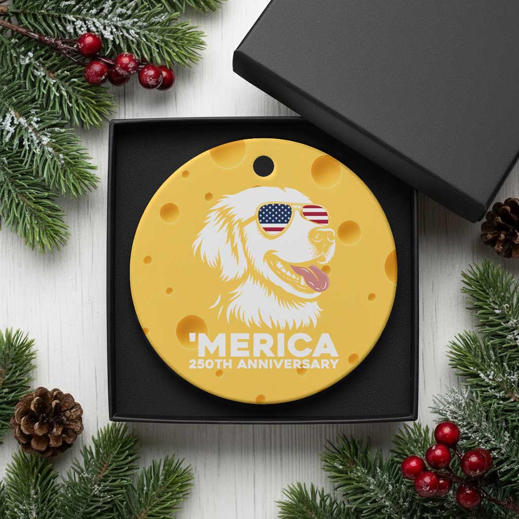 Merica Golden Retriever Lover Ceramic Ornament 250th Anniversary Gift