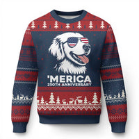 Merica Golden Retriever Lover Ugly Christmas Sweater 250th Anniversary Gift