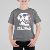 Merica Golden Retriever Lover T Shirt For Kid 250th Anniversary Gift