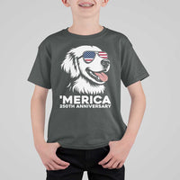 Merica Golden Retriever Lover T Shirt For Kid 250th Anniversary Gift