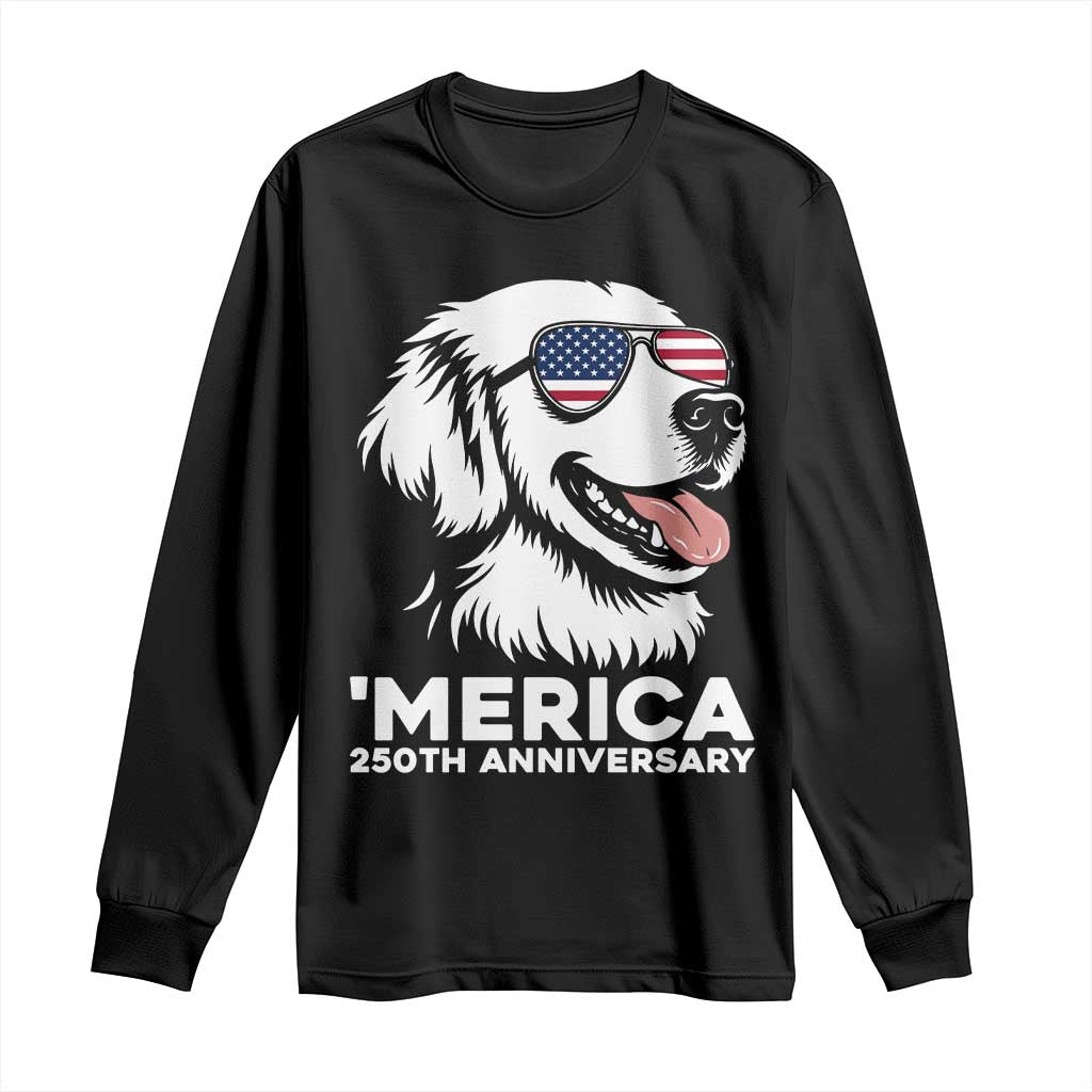 Merica Golden Retriever Lover Long Sleeve Shirt 250th Anniversary Gift