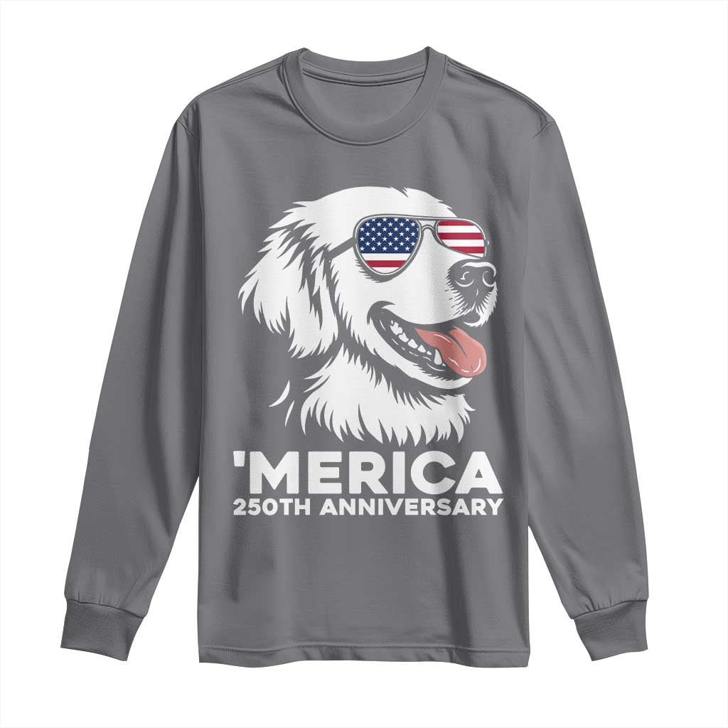 Merica Golden Retriever Lover Long Sleeve Shirt 250th Anniversary Gift