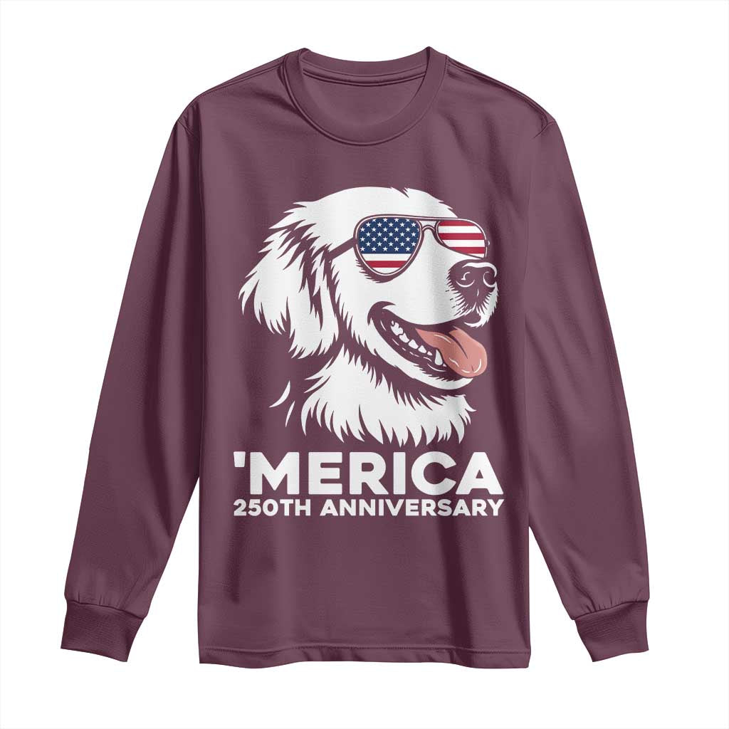 Merica Golden Retriever Lover Long Sleeve Shirt 250th Anniversary Gift