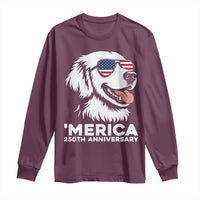 Merica Golden Retriever Lover Long Sleeve Shirt 250th Anniversary Gift