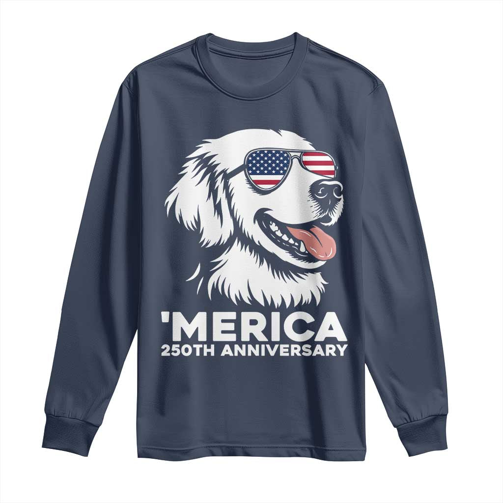 Merica Golden Retriever Lover Long Sleeve Shirt 250th Anniversary Gift