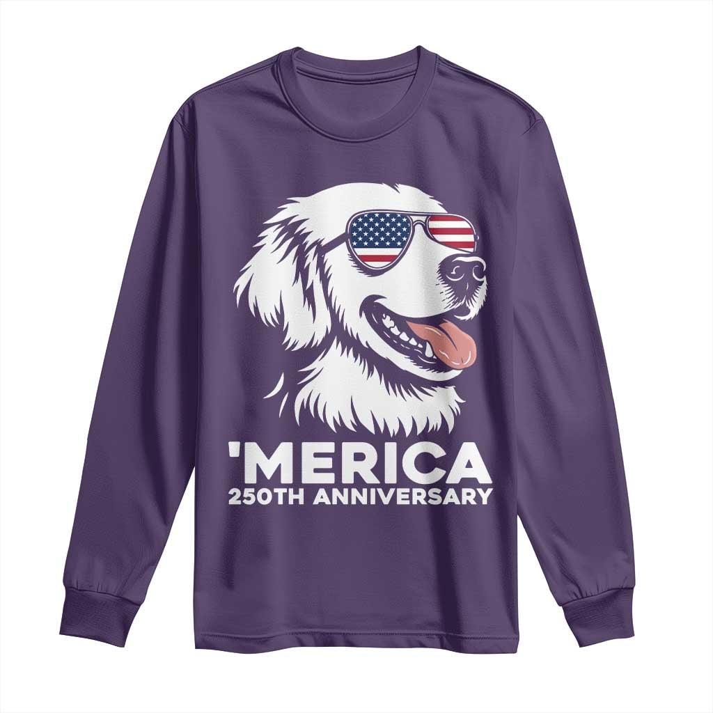 Merica Golden Retriever Lover Long Sleeve Shirt 250th Anniversary Gift