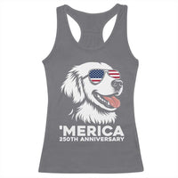 Merica Golden Retriever Lover Racerback Tank Top 250th Anniversary Gift
