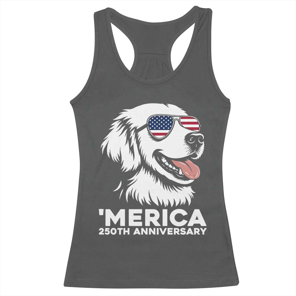 Merica Golden Retriever Lover Racerback Tank Top 250th Anniversary Gift
