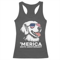 Merica Golden Retriever Lover Racerback Tank Top 250th Anniversary Gift