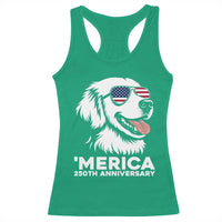 Merica Golden Retriever Lover Racerback Tank Top 250th Anniversary Gift