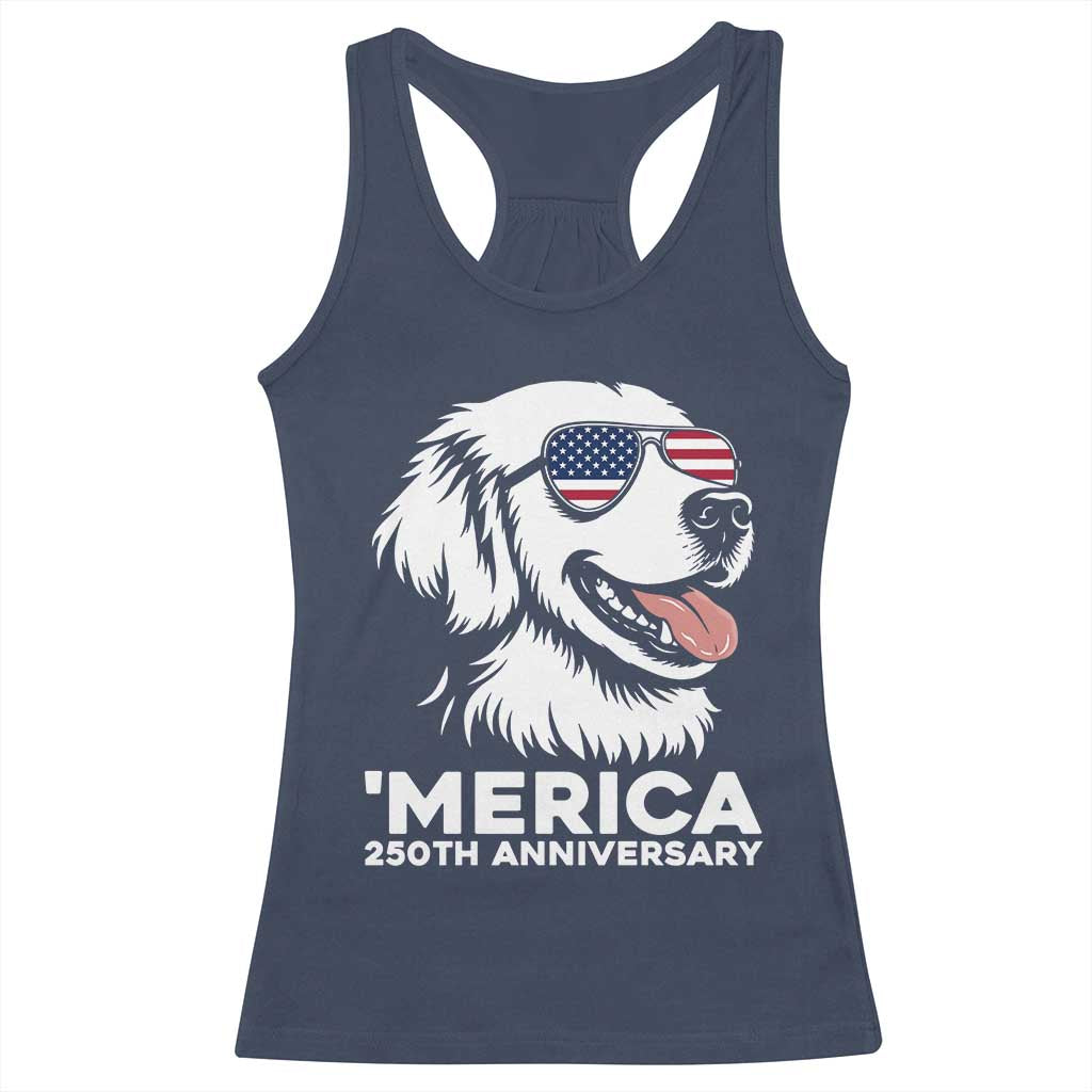 Merica Golden Retriever Lover Racerback Tank Top 250th Anniversary Gift