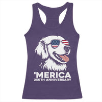 Merica Golden Retriever Lover Racerback Tank Top 250th Anniversary Gift