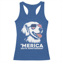 Merica Golden Retriever Lover Racerback Tank Top 250th Anniversary Gift