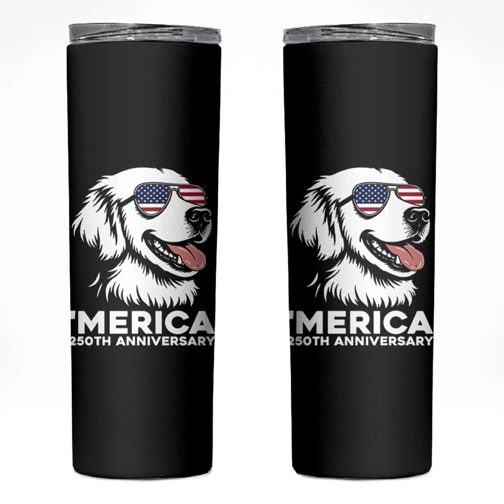 Merica Golden Retriever Lover Skinny Tumbler 250th Anniversary Gift