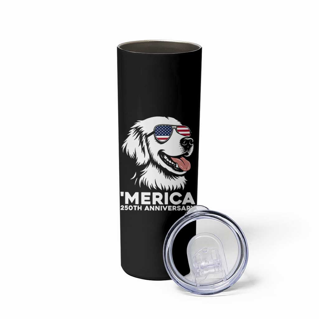 Merica Golden Retriever Lover Skinny Tumbler 250th Anniversary Gift