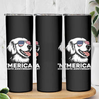 Merica Golden Retriever Lover Skinny Tumbler 250th Anniversary Gift