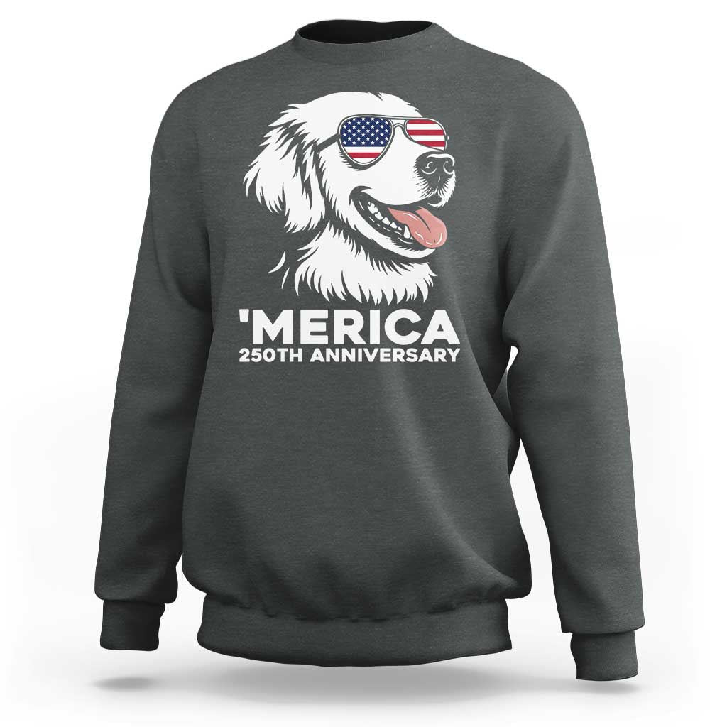Merica Golden Retriever Lover Sweatshirt 250th Anniversary Gift