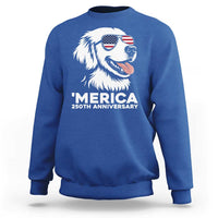 Merica Golden Retriever Lover Sweatshirt 250th Anniversary Gift