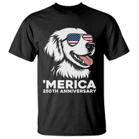 Merica Golden Retriever Lover T Shirt 250th Anniversary Gift